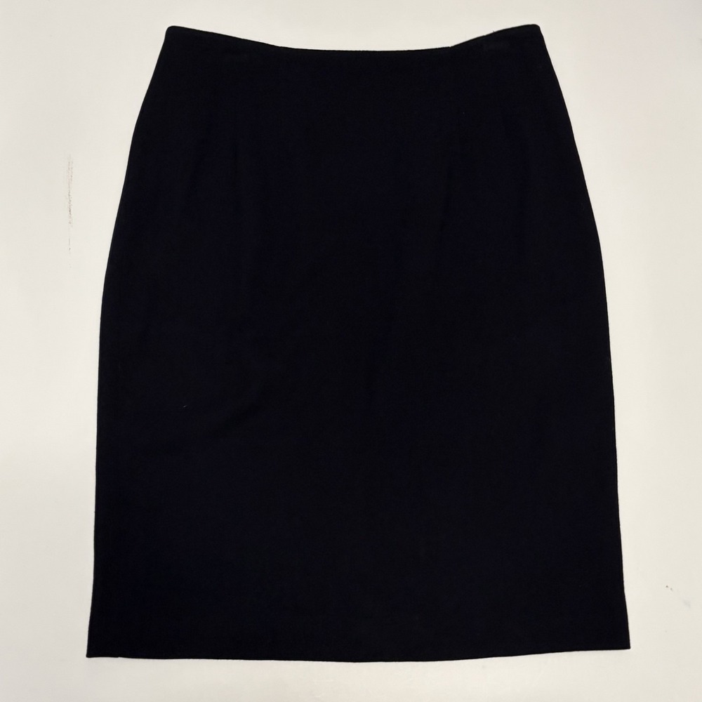 Vtg Womens 100% Wool Midi Pencil Skirt 12 Quiet Luxury Office Capsule